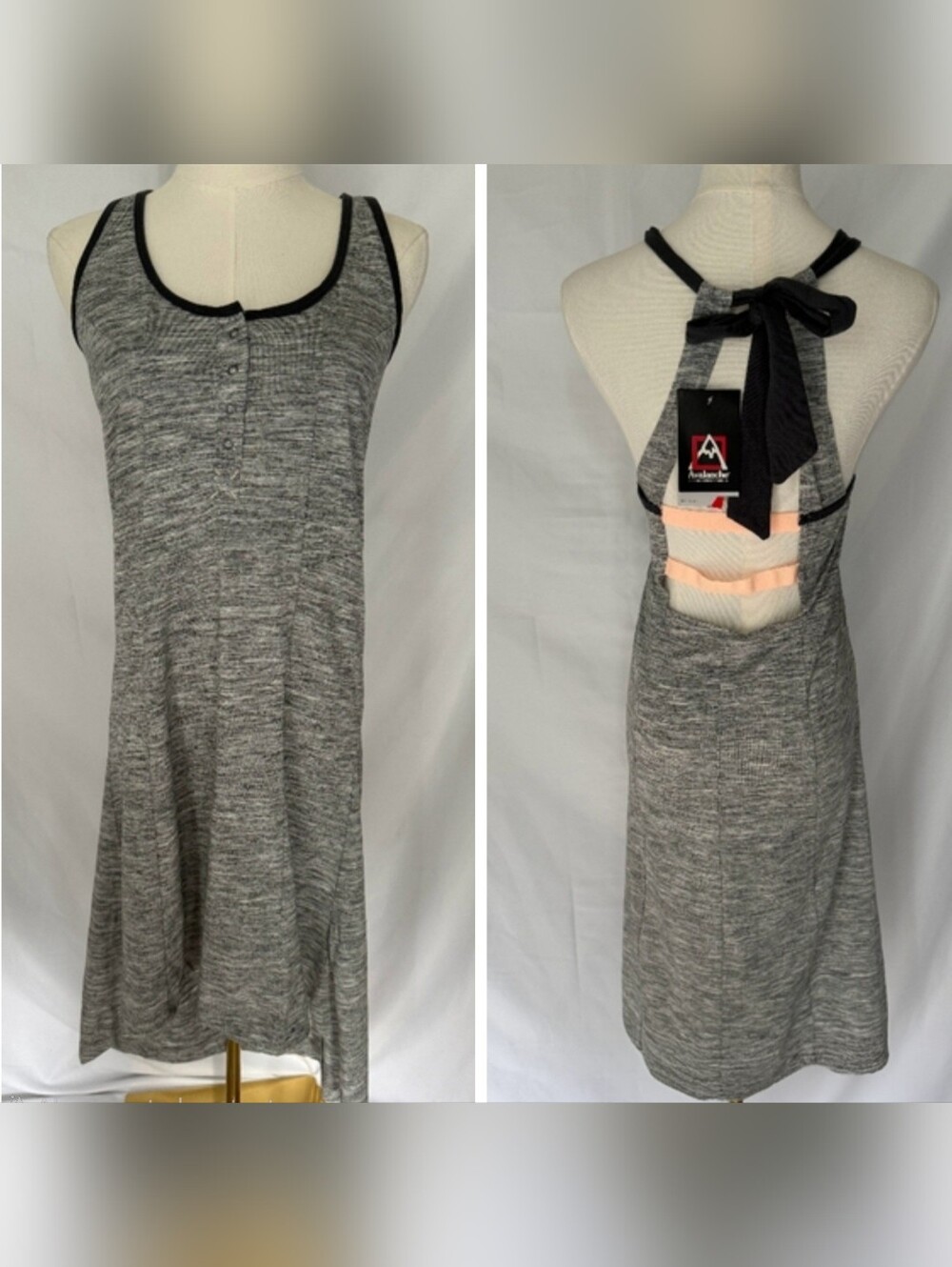 Avalanche Outdoor Kira Strappy Hi Low XL Heather Gray Henley Active Tank Dress